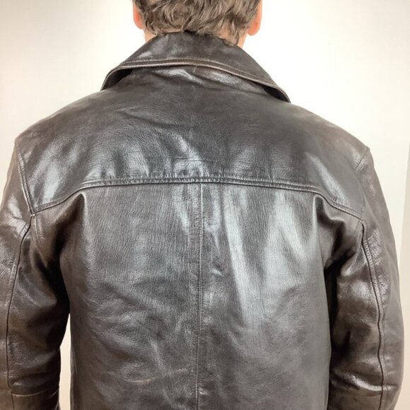 GENUINE LEATHER BROWN JACKET OLD EL PASO XL - Picture 6 of 10